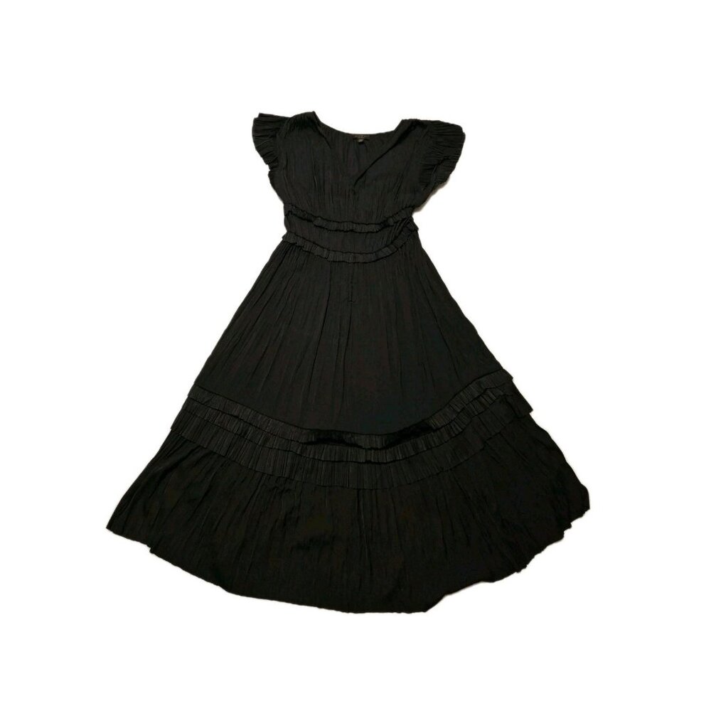 Anthropologie Current Air Los Angeles Sereia Black Midi Dress Size Small Boho